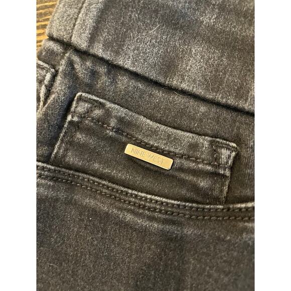 Nine West Black Pull On Skinny Jean Pants Women 12 Goth Grunge Stretchy Dark - Picture 9 of 12